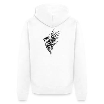 Dragon, dragon, imaginaire - Veste à capuche bio Premium Unisexe - blanc - Dos - Thijin (182cm)