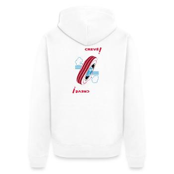Tired! - Unisex Premium Organic Zip Hoodie - white - Back - Thijin (182cm)