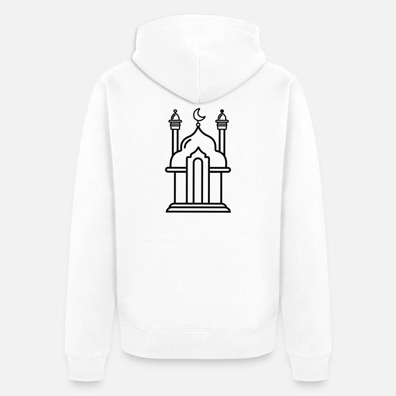 Mosquée lieu de culte religieux transparent - Veste à capuche bio Premium Unisexe - blanc