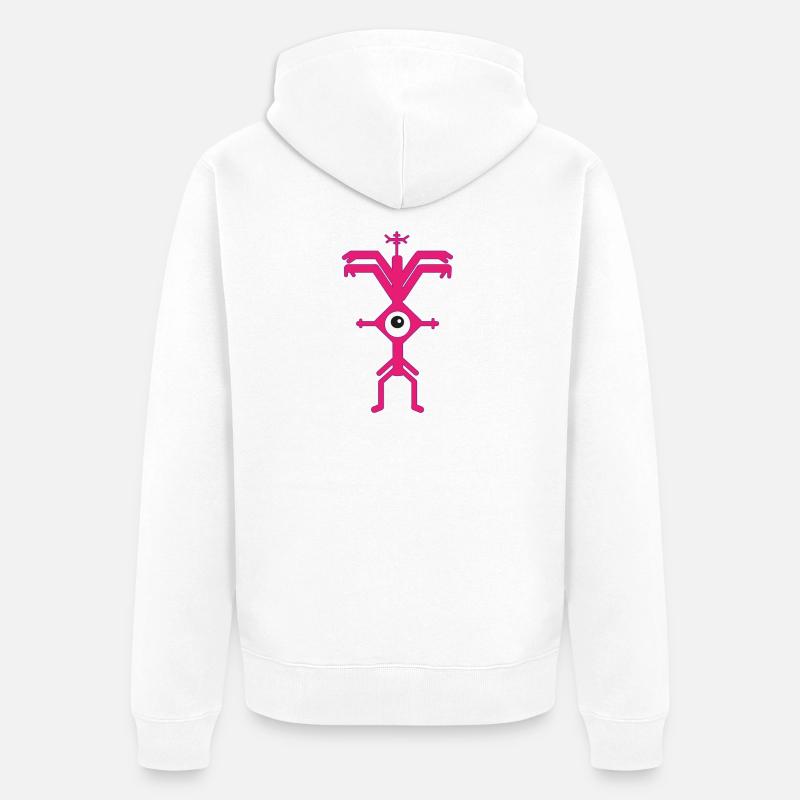 ElectroParty Impression Psyclops Magenta Violette White - Veste à capuche bio Premium Unisexe - blanc
