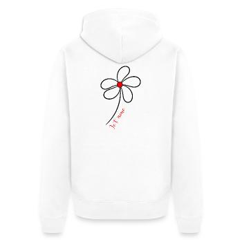 LIEBE. PAAR. ICH HABE GERADE GEHEIRATET. Junggesellinnenabschied. VALENTINSTAG. - Unisex Premium Bio Zip Hoodie - Weiß - Hinten - Thijin (182cm)