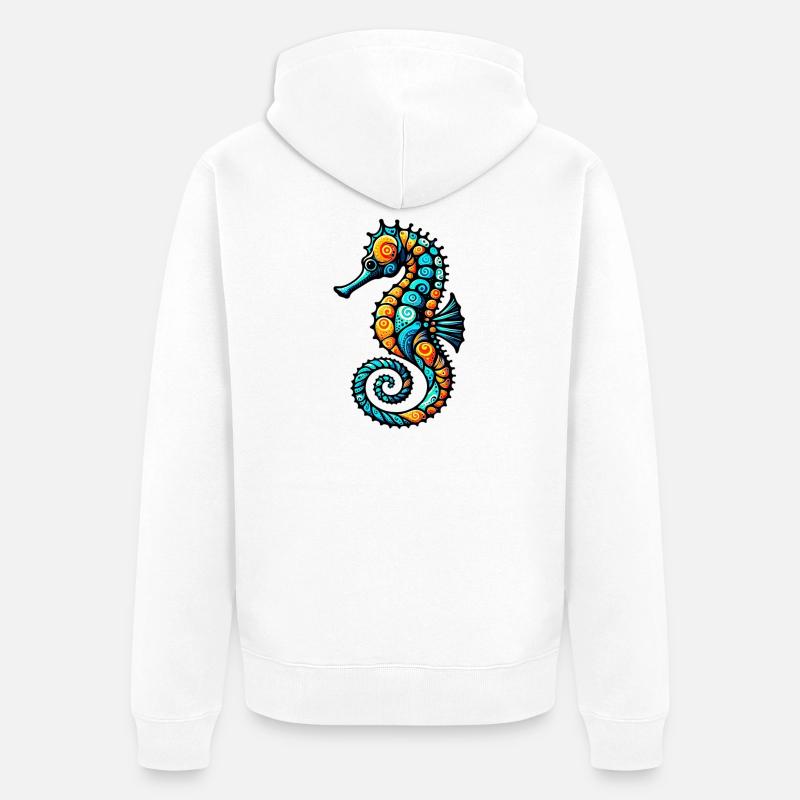 Hippocampe - Veste à capuche bio Premium Unisexe - blanc