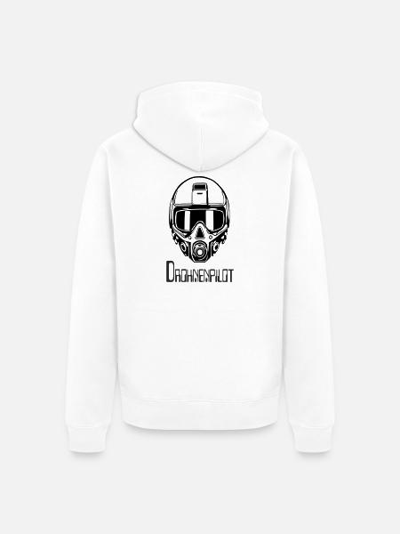 DrohnenPlot Neon Linien Muster - Unisex Premium Bio Zip Hoodie - Weiß
