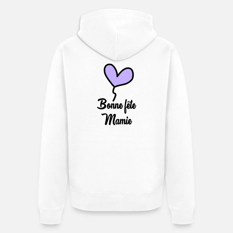OMA. MUTTERTAG - Unisex Premium Bio Zip Hoodie - Weiß