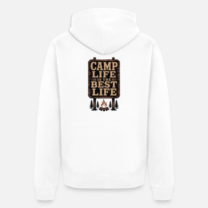 Das Camp-Leben ist das beste Leben - Unisex Premium Bio Zip Hoodie - Weiß