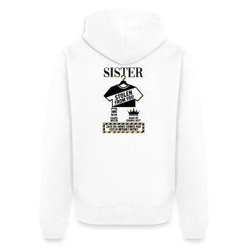 Sister Stolen From You Warnung - Unisex Premium Bio Zip Hoodie - Weiß - Hinten - Thijin (182cm)
