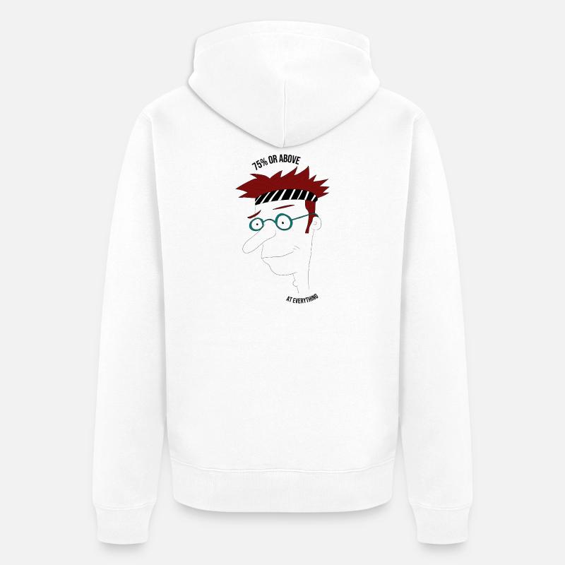 75 % oder mehr in allem, Mann - Unisex Premium Bio Zip Hoodie - Weiß
