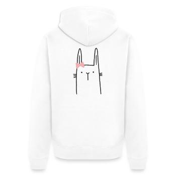 Hase Mädchen Osterhase - Unisex Premium Bio Zip Hoodie - Weiß - Hinten - Thijin (182cm)