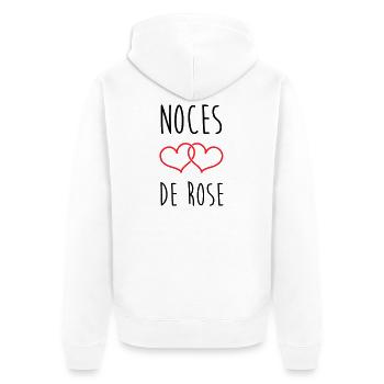 Rose Wedding 17 Years of Marriage - Unisex Premium Organic Zip Hoodie - white - Back - Thijin (182cm)