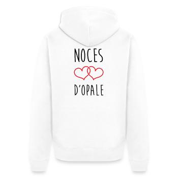 noces d'opale 21 ans d'amour - Veste à capuche bio Premium Unisexe - blanc - Dos - Thijin (182cm)