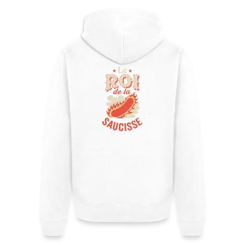 Le Roi de la Sauce Flamme - Veste à capuche bio Premium Unisexe - blanc - Dos - Thijin (182cm)