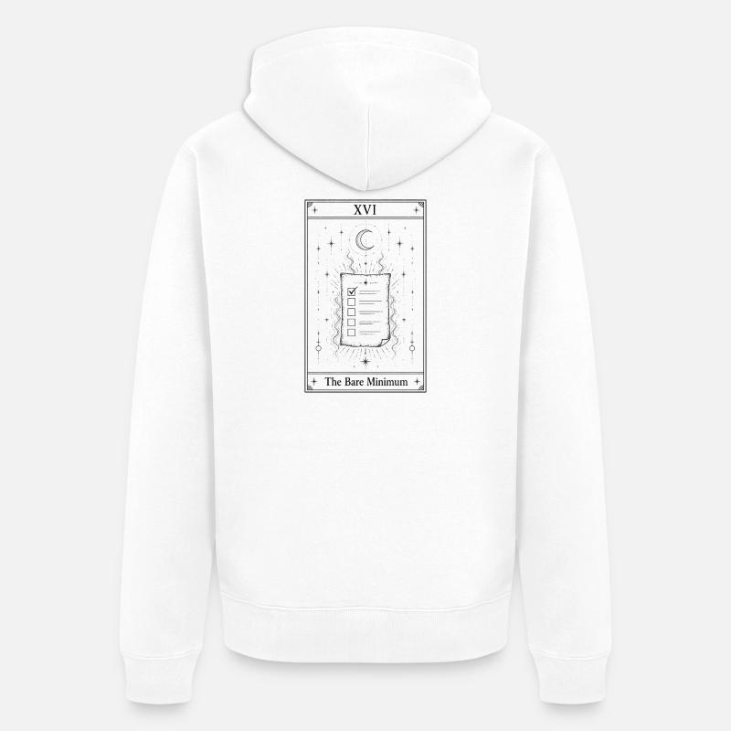 Le strict minimum | Carte de tarot - Veste à capuche bio Premium Unisexe - blanc