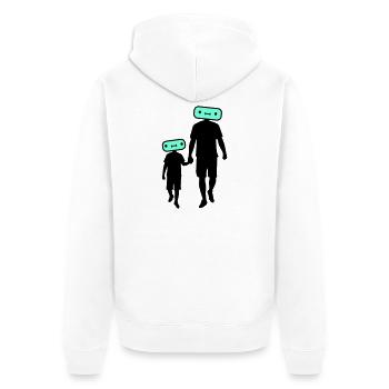 Familie Silhouette Liebe Kinder Eltern Mama Papa - Unisex Premium Bio Zip Hoodie - Weiß - Hinten - Thijin (182cm)