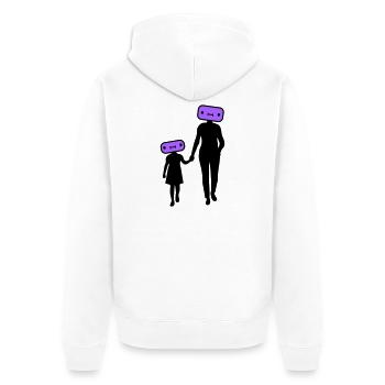 Familie Silhouette Liebe Kinder Eltern Mama Papa - Unisex Premium Bio Zip Hoodie - Weiß - Hinten - Thijin (182cm)