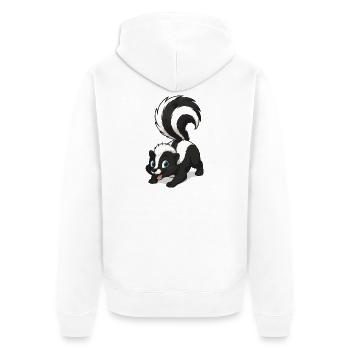 Petite moufette à queue duveteuse - Veste à capuche bio Premium Unisexe - blanc - Dos - Thijin (182cm)