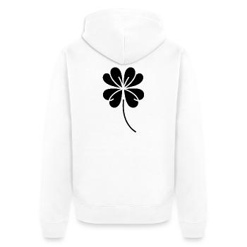 Kleeblatt Silhouette Irisches Glückssymbol - Unisex Premium Bio Zip Hoodie - Weiß - Hinten - Thijin (182cm)