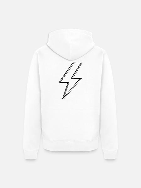 Blitz handgezeichnet - Unisex Premium Bio Zip Hoodie - Weiß