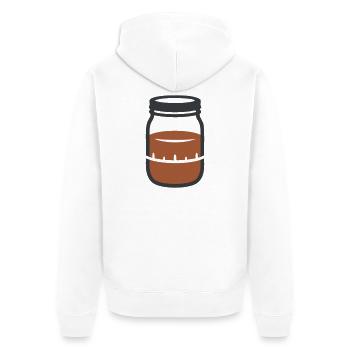 Sauerteig Einmachglas Icon - Unisex Premium Bio Zip Hoodie - Weiß - Hinten - Thijin (182cm)