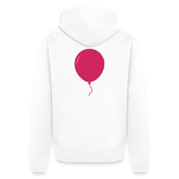 Ballonform - Unisex Premium Bio Zip Hoodie - Weiß - Hinten - Thijin (182cm)
