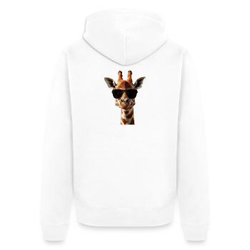 Girafe avec un look cool et sympa - Veste à capuche bio Premium Unisexe - blanc - Dos - Thijin (182cm)