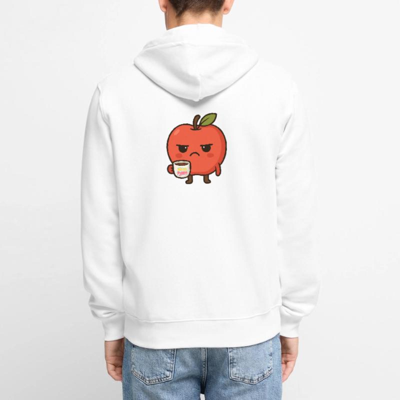 Grumpy Kawaii Apple - Funny Not My Problem Meme Unisex Premium Organic Zip Hoodie