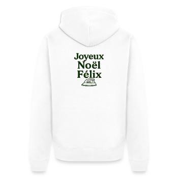 Frohe Weihnachten Felix - Unisex Premium Bio Zip Hoodie - Weiß - Hinten - Thijin (182cm)