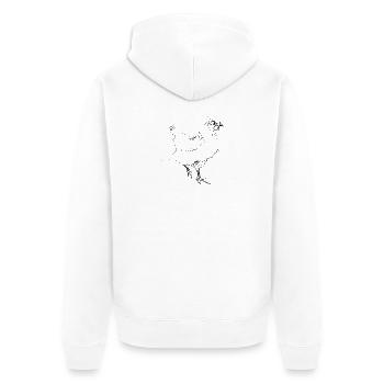 Huhn - Unisex Premium Bio Zip Hoodie - Weiß - Hinten - Thijin (182cm)