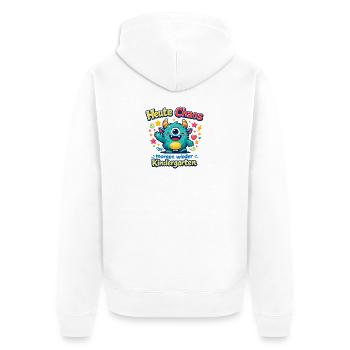 Heute Chaos, Morgen Kindergarten - Unisex Premium Bio Zip Hoodie - Weiß - Hinten - Thijin (182cm)