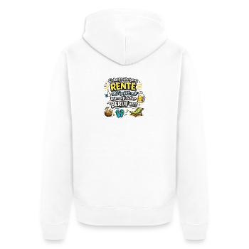 Rente statt Beruf: Urlaubsleben - Unisex Premium Bio Zip Hoodie - Weiß - Hinten - Thijin (182cm)