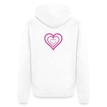 HEART. COUPLE. JUST MARRIED. Bachelorette party. VALENTINE'S DAY. - Unisex Premium Organic Zip Hoodie - white - Back - Thijin (182cm)