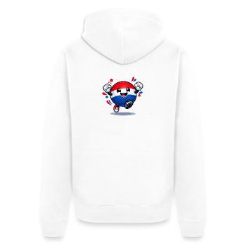 Dutch flag on football - Unisex Premium Organic Zip Hoodie - white - Back - Thijin (182cm)