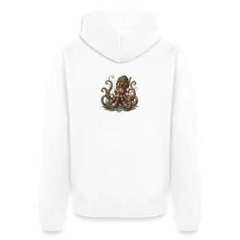 Octopus Steampunk Einfallsreichtum - Unisex Premium Bio Zip Hoodie - Weiß - Hinten - Thijin (182cm)