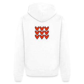 HEART. HAPPY BIRTHDAY. HAPPY BIRTHDAY - Unisex Premium Organic Zip Hoodie - white - Back - Thijin (182cm)