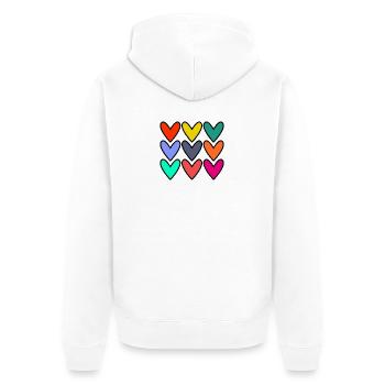 HEART. HAPPY BIRTHDAY. HAPPY BIRTHDAY - Unisex Premium Organic Zip Hoodie - white - Back - Thijin (182cm)