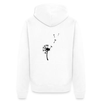 pusteblume - Unisex Premium Bio Zip Hoodie - Weiß - Hinten - Thijin (182cm)