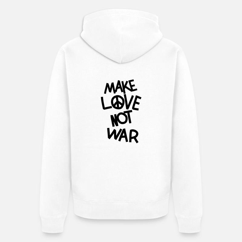 Make love not war - Unisex Premium Bio Zip Hoodie - Weiß