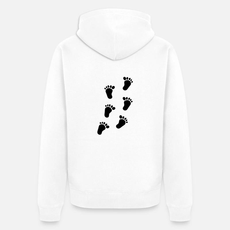 pieds de bébé - Veste à capuche bio Premium Unisexe - blanc