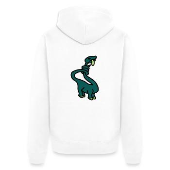 stranglesaurus_dino_3c - Veste à capuche bio Premium Unisexe - blanc - Dos - Thijin (182cm)