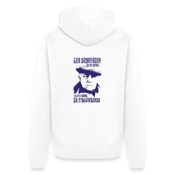 Jean Gabin - Le cave se rebiffe (Bleu) - Veste à capuche bio Premium Unisexe - blanc - Dos - Thijin (182cm)