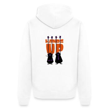 Hands-up - Unisex Premium Organic Zip Hoodie - white - Back - Thijin (182cm)