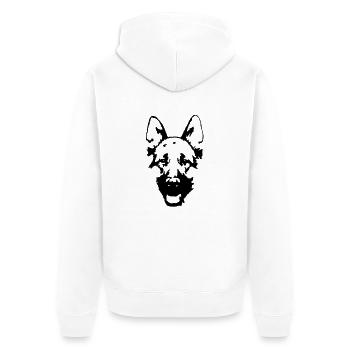 Schäferhund - Unisex Premium Bio Zip Hoodie - Weiß - Hinten - Thijin (182cm)