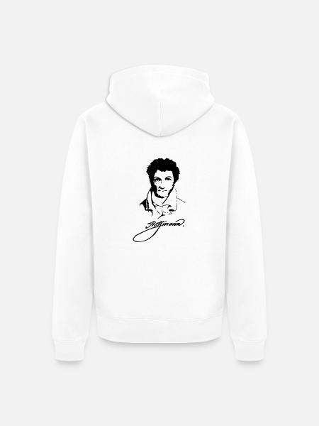 Herren-Shirt "E.T.A. Hoffmann"" - Unisex Premium Bio Zip Hoodie - Weiß
