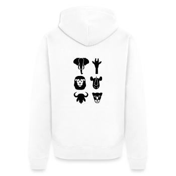 Afrika Wildnis Tiere - Unisex Premium Bio Zip Hoodie - Weiß - Hinten - Thijin (182cm)
