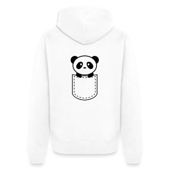 panda dans une poche - Veste à capuche bio Premium Unisexe - blanc - Dos - Thijin (182cm)