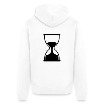 sanduhr_f1 - Unisex Premium Organic Zip Hoodie - white - Back - Thijin (182cm)