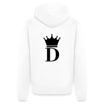 letter_d_king_f1 - Unisex Premium Organic Zip Hoodie - white - Back - Thijin (182cm)