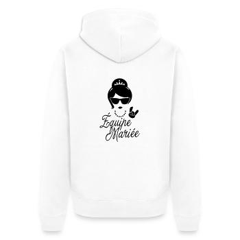 Team-Braut Zukunft EVJ Beerdigung Leben - Unisex Premium Bio Zip Hoodie - Weiß - Hinten - Thijin (182cm)