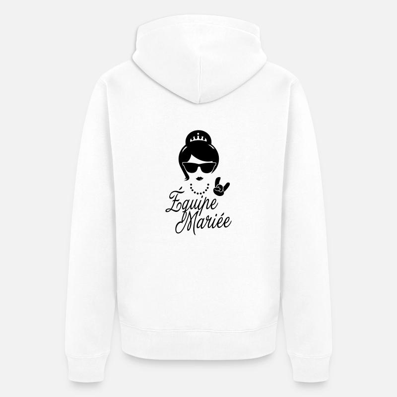 Team-Braut Zukunft EVJ Beerdigung Leben - Unisex Premium Bio Zip Hoodie - Weiß