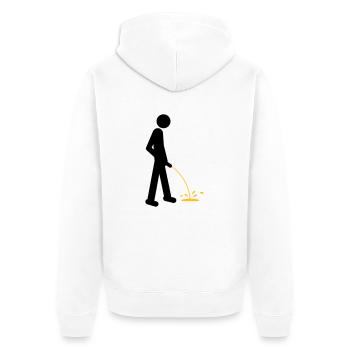 Pee - Unisex Premium Bio Zip Hoodie - Weiß - Hinten - Thijin (182cm)