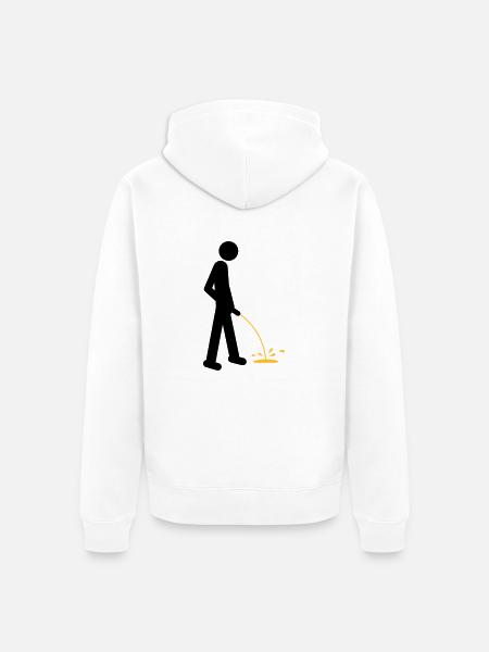 Pee - Unisex Premium Organic Zip Hoodie - white